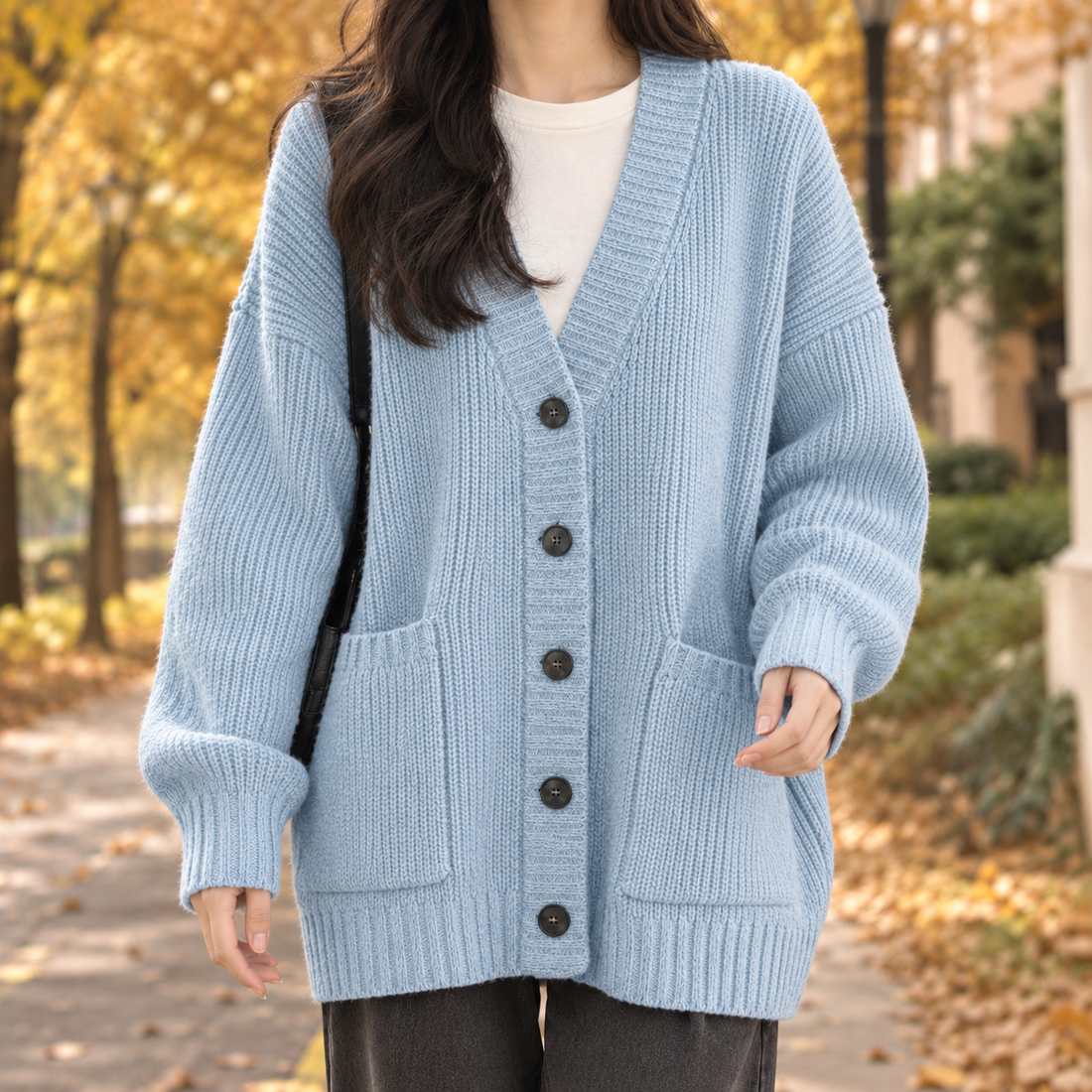 Evadne Ribbed Cardigan - As Pictured