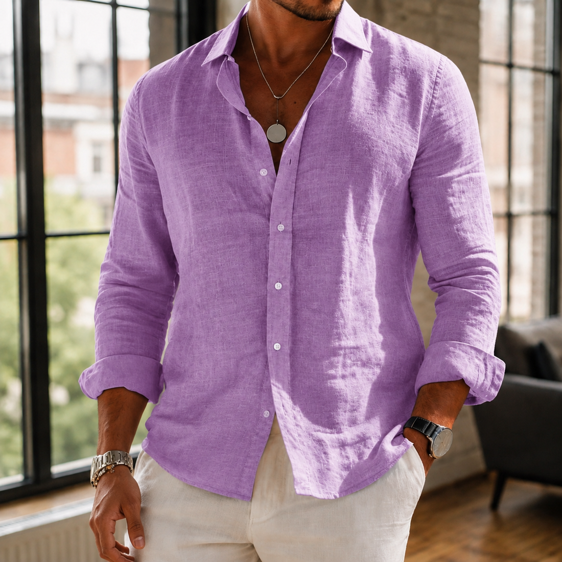 Rocco Relaxed Shirt - Purple