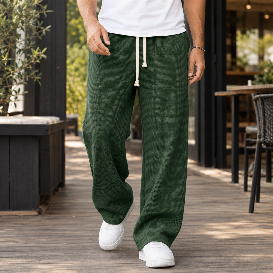 Christopher Wide Leg Pants - Dark Green