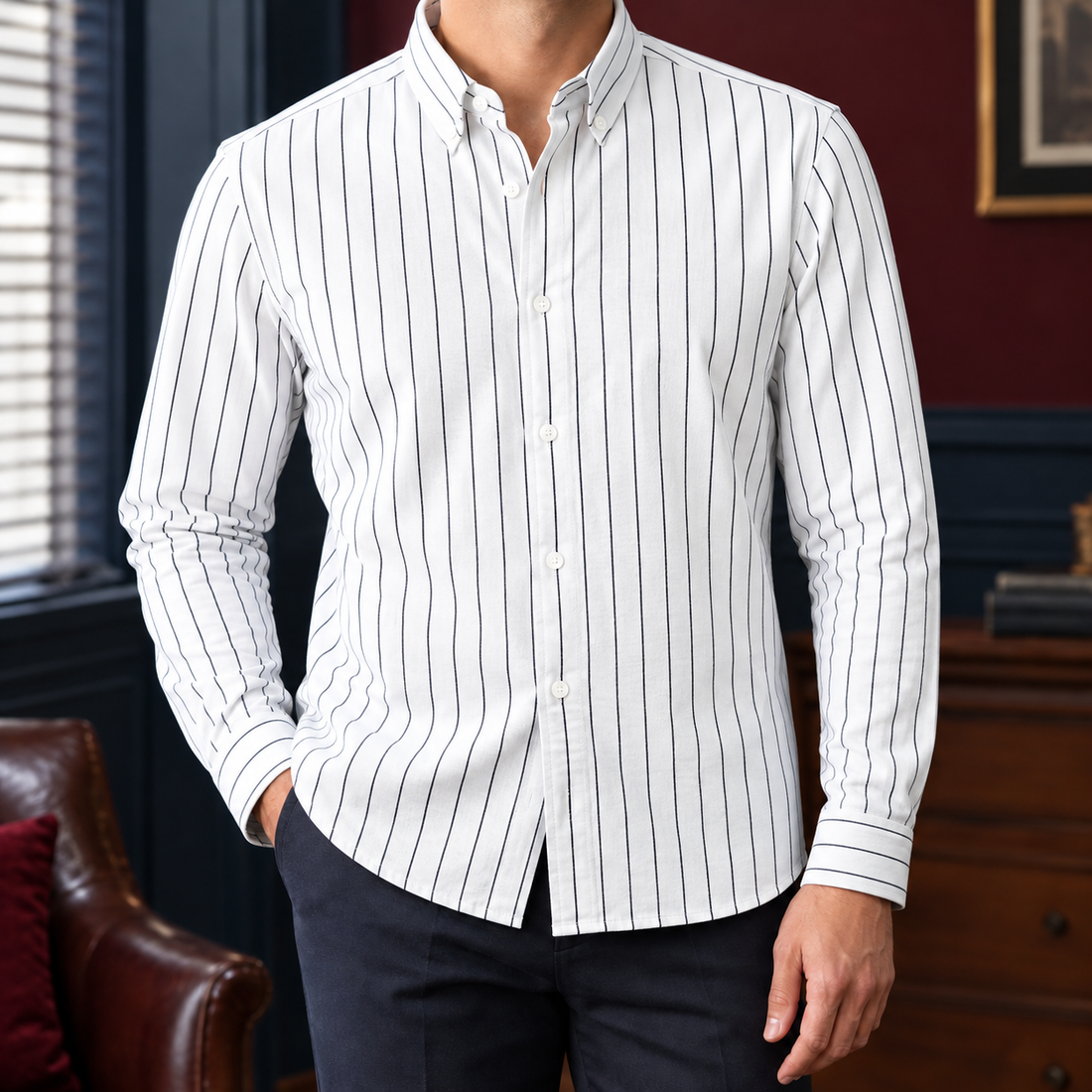 Lucas Striped Shirt - White