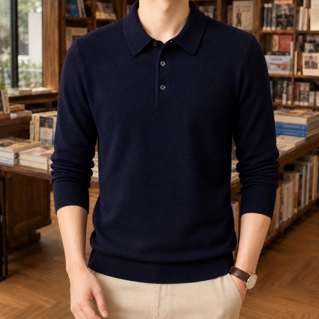 Julian Polo Sweater - Navy Blue