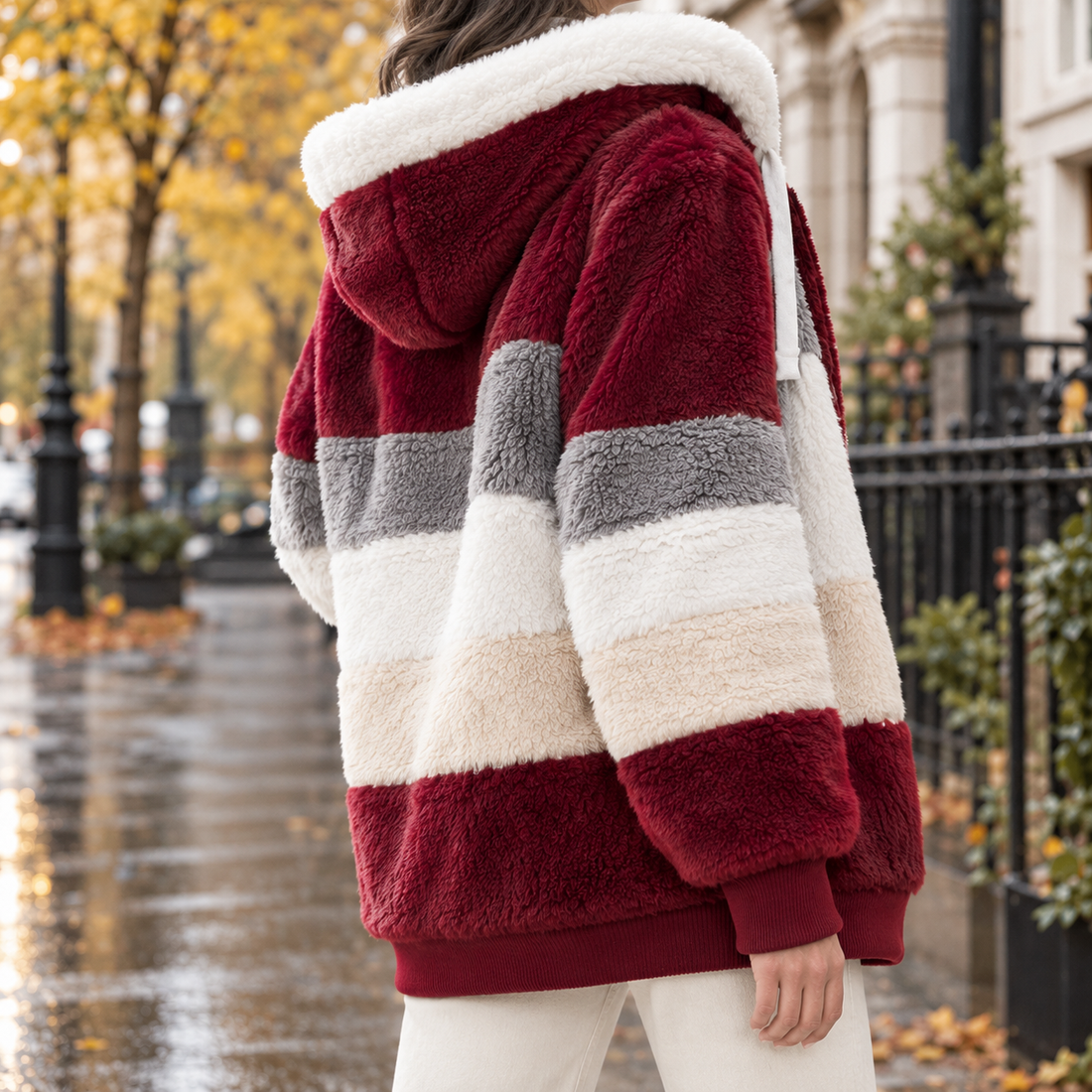 Erin Patchwork Jacket - Wine Red