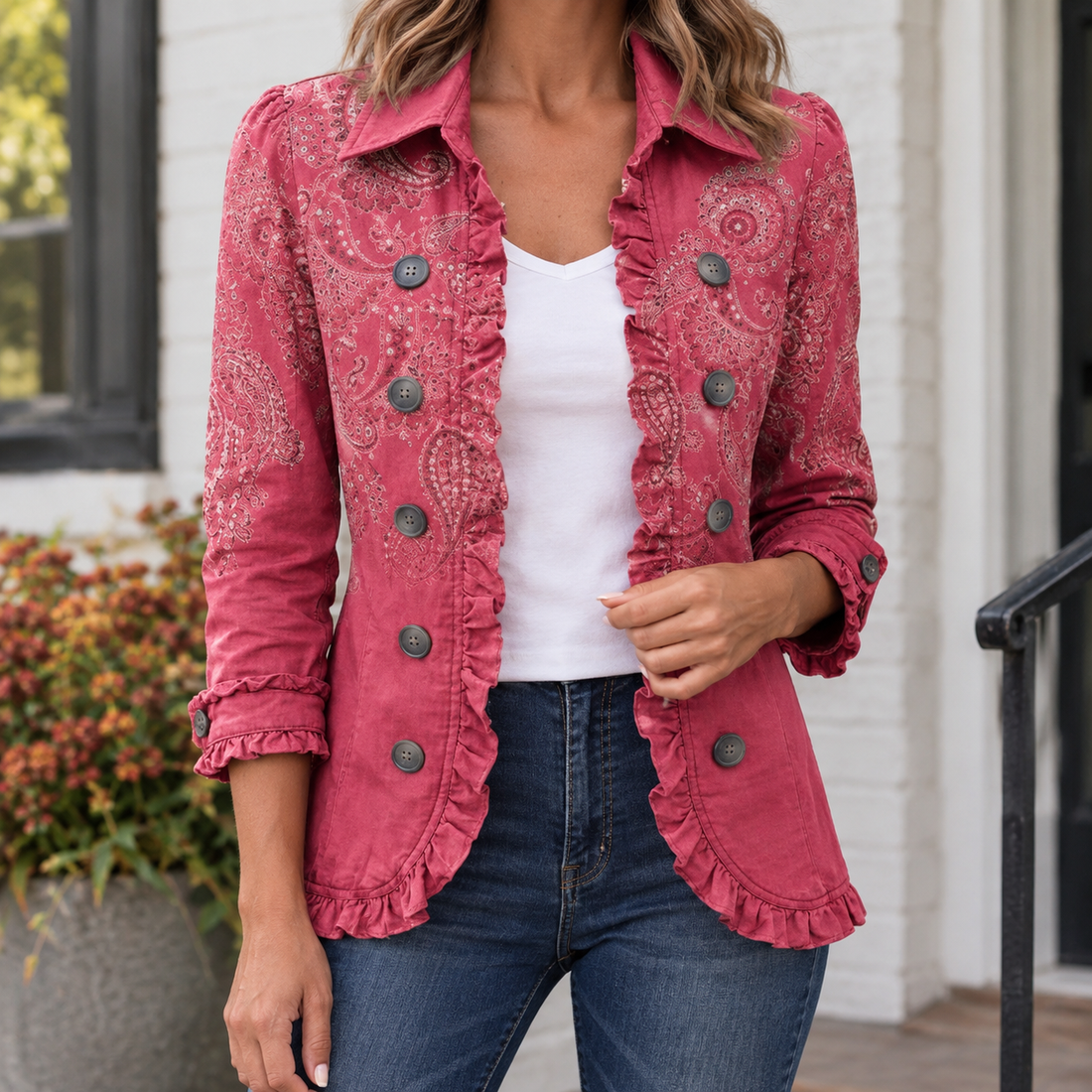 Ilaria Paisley Jacket - Rose Pink
