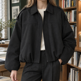 Brigitta Relaxed Bomber Jacket - Black