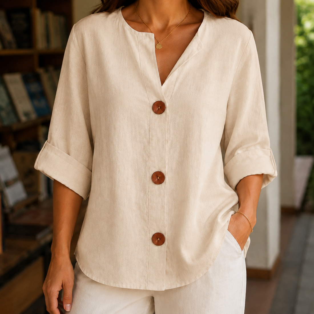 Lucille Relaxed Blouse - Beige