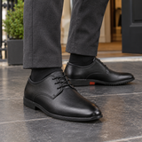 Montanari Leather Derby Shoes - Black -up