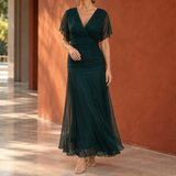 Clara Draped Maxi Dress - Dark Green