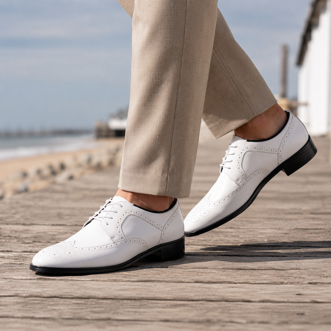 Dario Brogue Oxfords - White