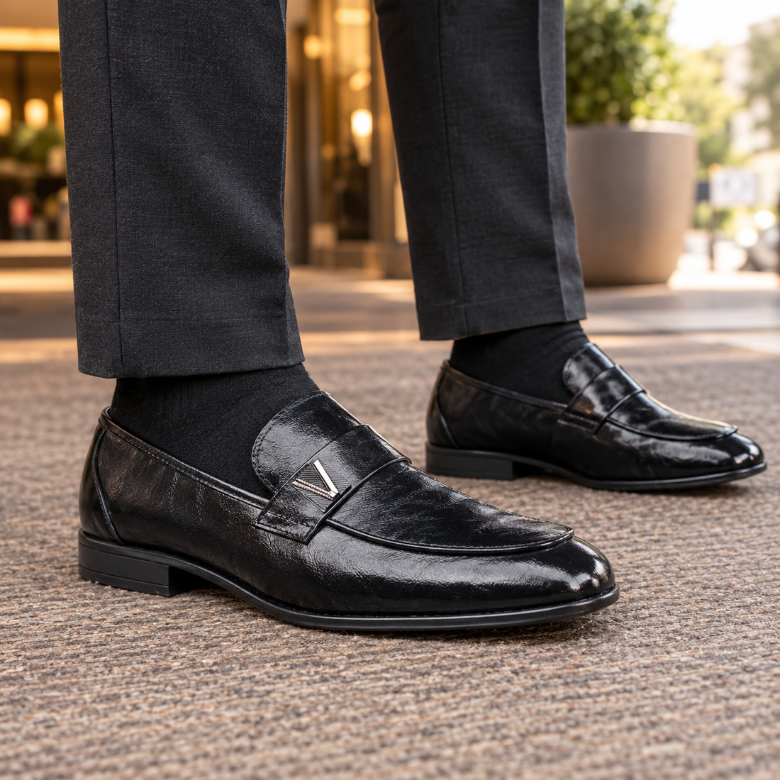 Visconti Leather Loafers - Black
