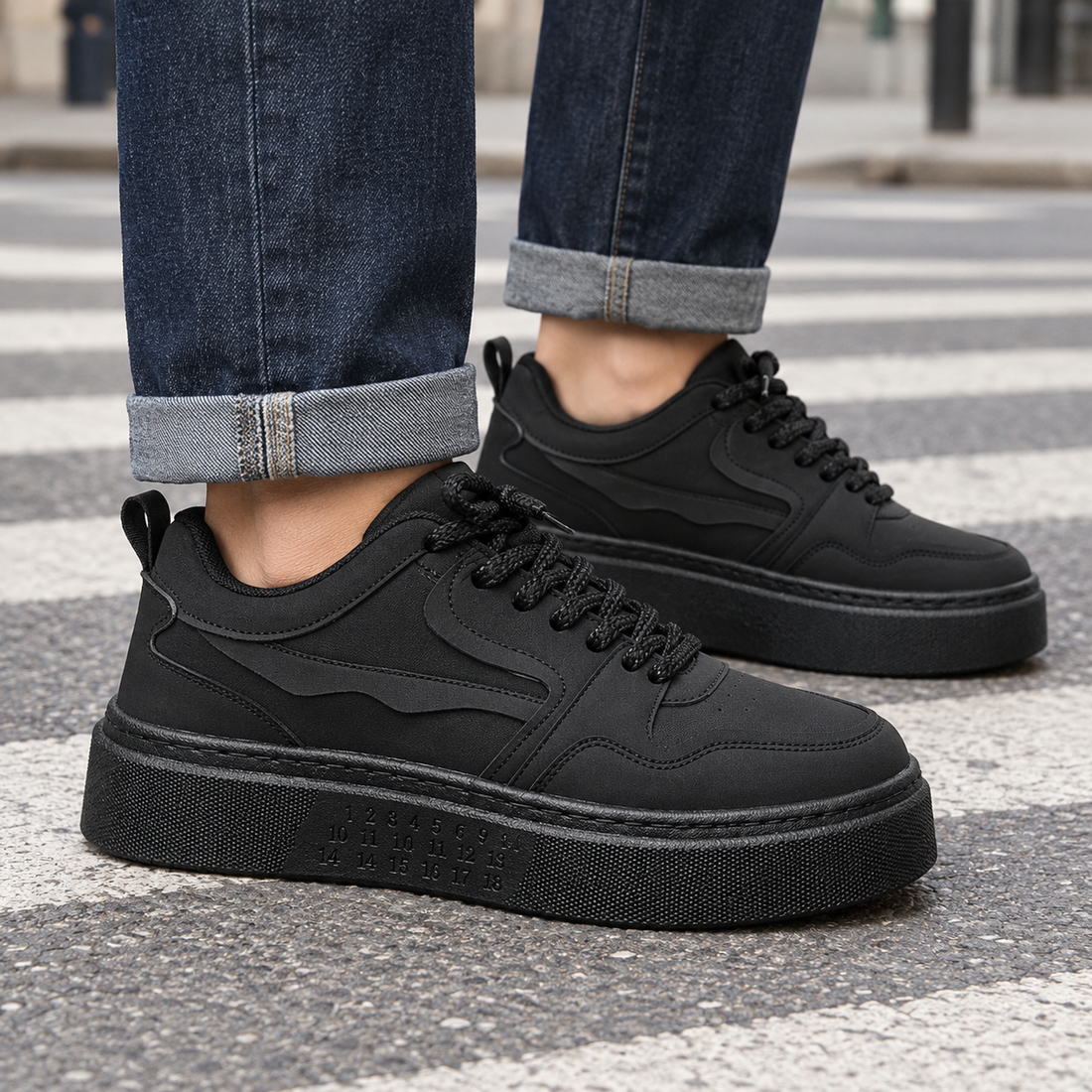 Magenta Platform Sneakers - Black