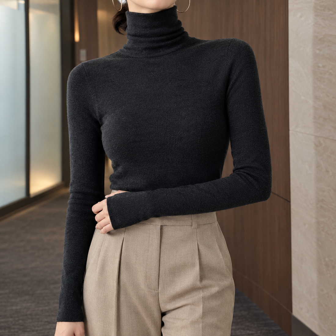 Arabelle Turtleneck Sweater - Black