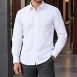 Harris Point Collar Shirt - White Plain