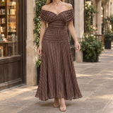 Marisol Draped Maxi Dress - Brown