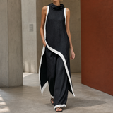 Carmen Asymmetric Pant Set - Black