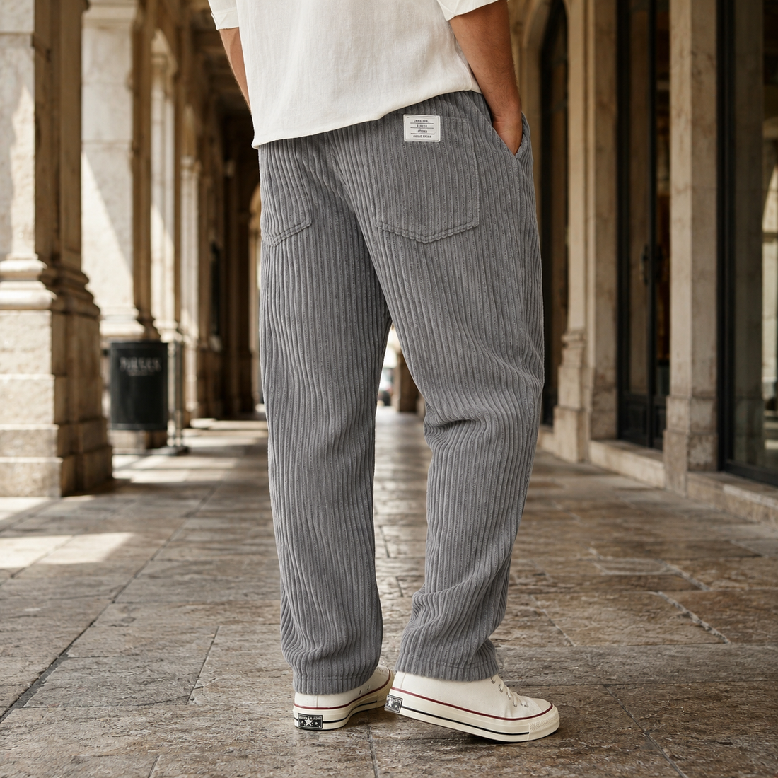 Mason Wide Leg Pants - Gray