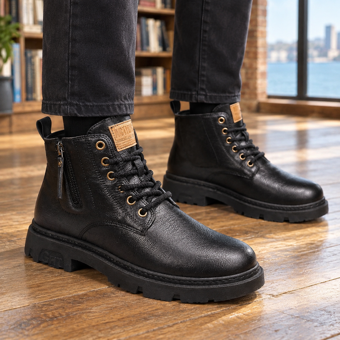 Montalto Lace-Up Boots - Black