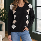 Berenice Argyle Sweater - Black