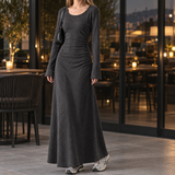 Abigail Ruched Maxi Dress - Dark Gray