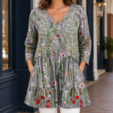 Marcella V Neck Tunic - Gray