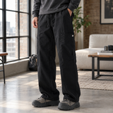 Maximilian Relaxed Cargo Pants - Black