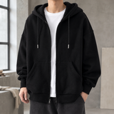 Timothy Relaxed Zip Hoodie - Black
