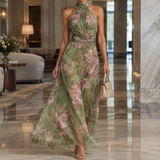 Ariadne Halter Maxi Dress - Green
