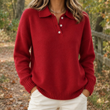 Gabrielle Collared Sweater - Red