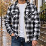 Joshua Plaid Jacket - Black White Grid