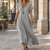 Riley Relaxed Maxi Dress - Light Gray