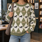 Anouska Argyle Sweater - Yellow-green