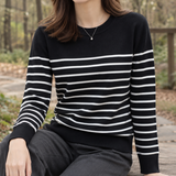 Sadie Striped Sweater - Black