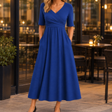Kelsey Wrap Maxi Dress - Dark Blue