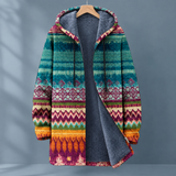 Callum Hooded Sweater - Teal Multicolor