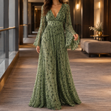Zelda Shimmer Maxi Dress - Green