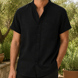 Cedric Mandarin Shirt - Black