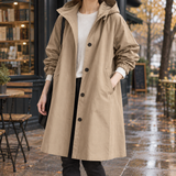 Tessa Hooded Overcoat - Khaki