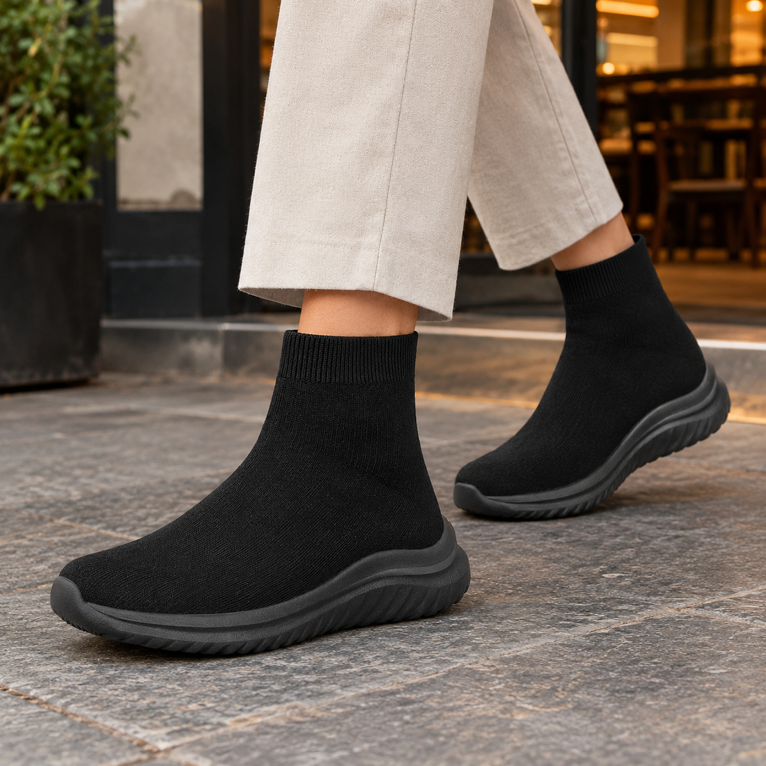 Bergomi Knit Sneakers - All Black