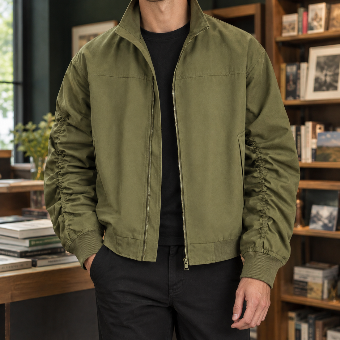 Joseph Ruched Jacket - Army Green