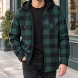 Harlan Hooded Plaid Jacket - Green Plaid