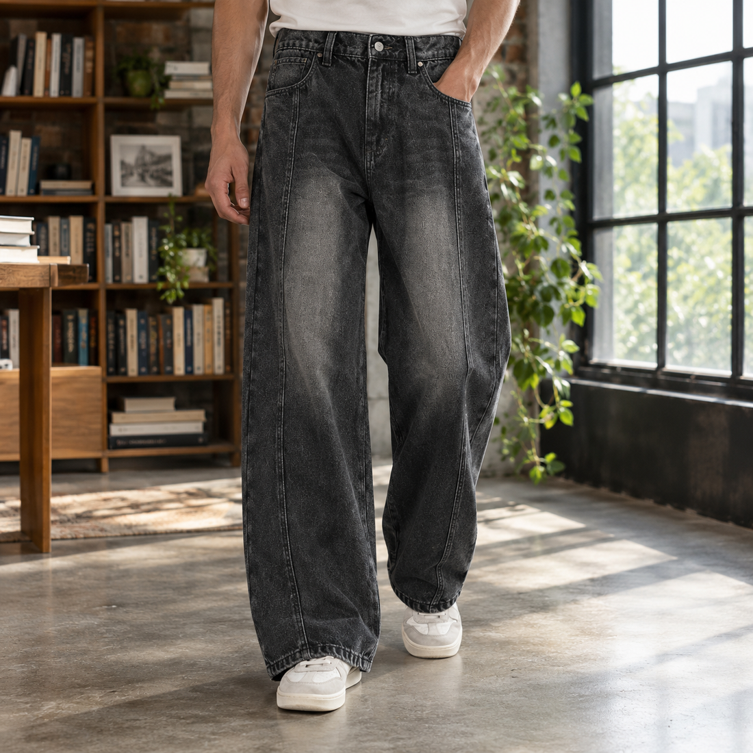 Balthasar Wide Leg Jeans - Black
