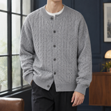 Ludovic Cable Knit Cardigan - Gray