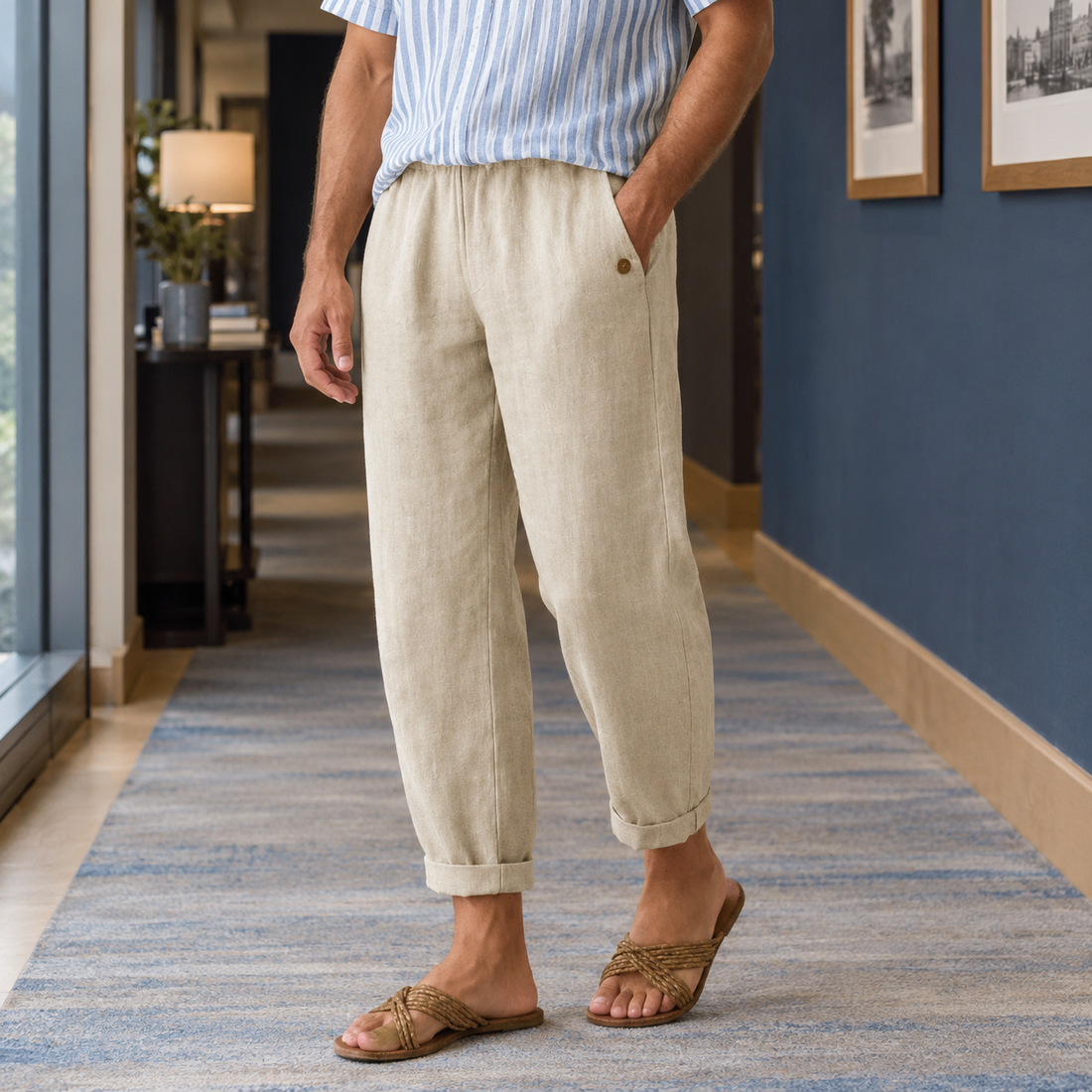 Kieran Relaxed Pants - Beige