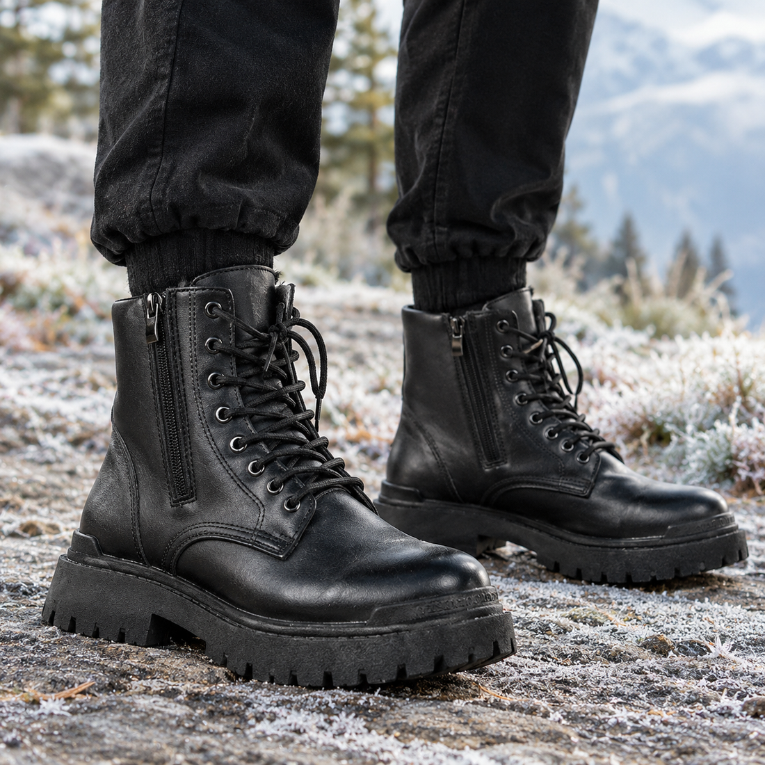 Dandolo Lace-Up Boots - Black