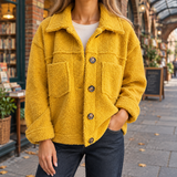 Noelle Teddy Jacket - Yellow