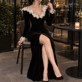 Stacey Lace Trim Dress - Black