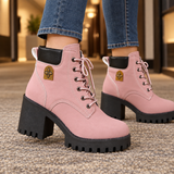 Ferraro Chunky Heel Boots - Pink