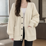 Keira Ribbed Cardigan - White