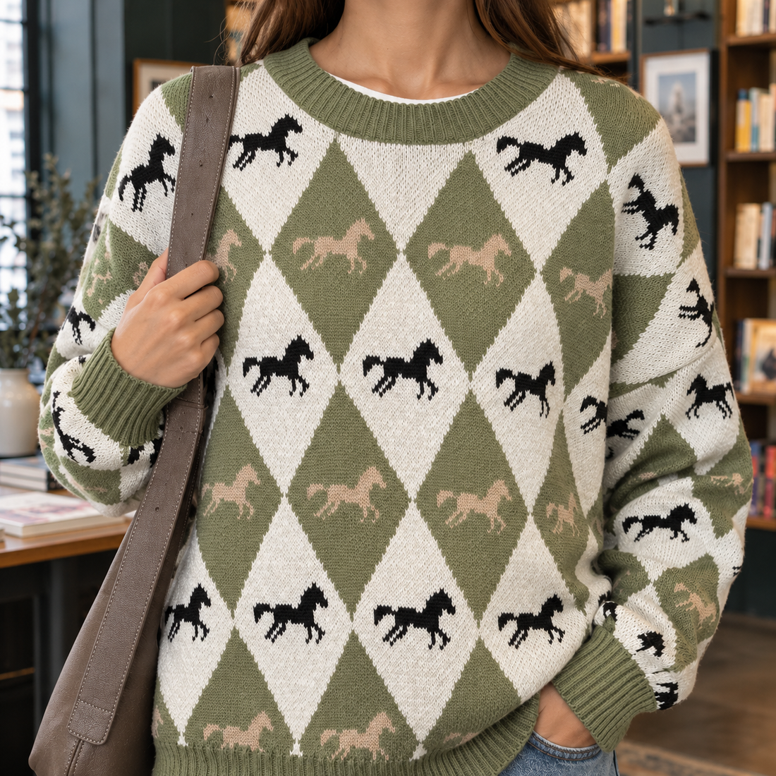 Anouska Argyle Sweater - Lead Product Detail