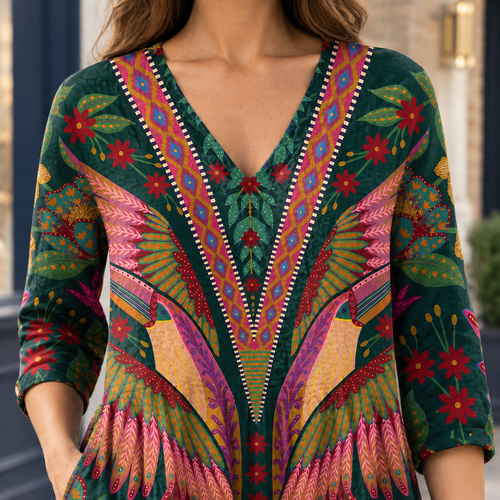 Anais V Neck Tunic - Lead Product Detail