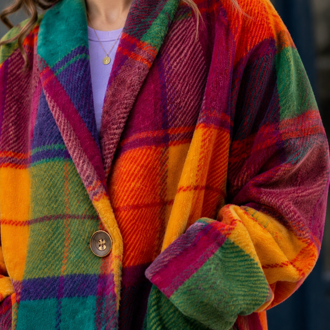 Colette Plaid Jacket - Lead Product Detail
